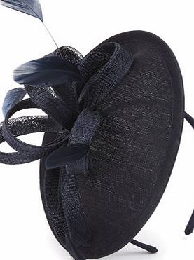 Bhs Navy Small Covered Saucer Fascinator, navy