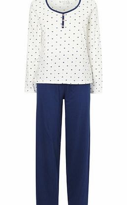 Bhs Navy Spot Long Pant Pyjama, navy 733140249
