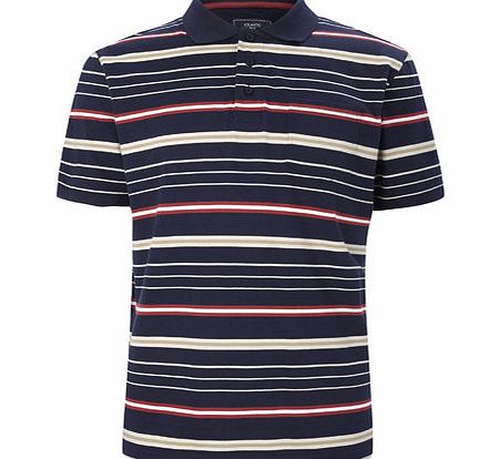 Navy Stripe Jersey Polo Shirt, Navy BR52J13FNVY