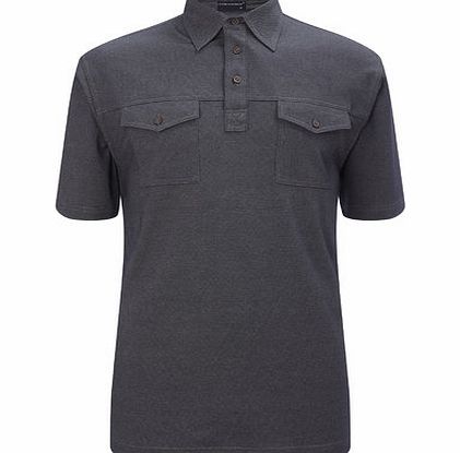 Bhs Navy Twin Pocket Polo Shirt, Blue BR52T51FNVY