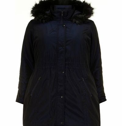 Bhs Navy Two Tone Parka, navy 12610470249