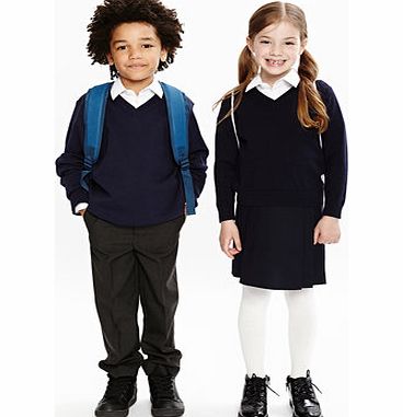 Bhs Navy Unisex Junior Great Value V-Neck Cotton