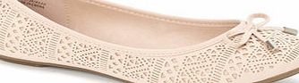 Bhs Nude Chop Out Ballerina Shoes, nude 2845503150