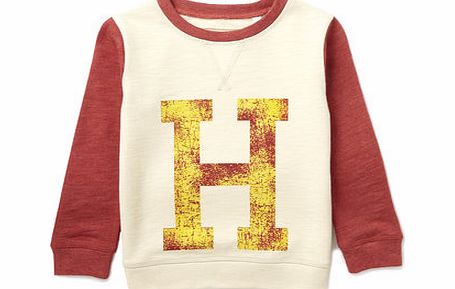 Bhs Oatmeal Contrast Sleeve H Top, biscuit