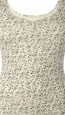 Bhs Oatmeal Sweetheart Floral Vest, oatmeal marl