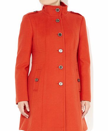 Bhs Orange Multistitch Funnel Coat, orange 12033294796