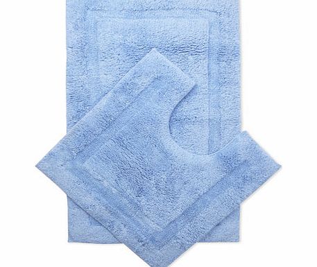 Bhs Pale blue Plain Bath and Pedestal Set, pale blue