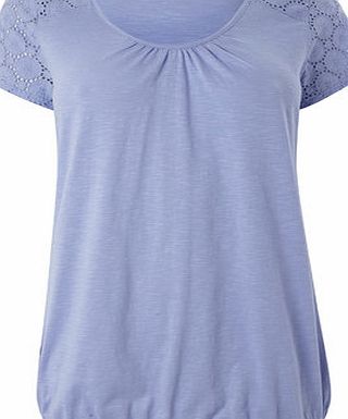 Bhs Pale Lavender Short Sleeve Broidery Sleeve