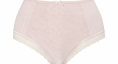 Bhs Pale Pink Jacquard and Lace Full Brief, pale