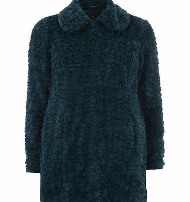 Bhs Peacock Faux Fur Coat, blue 19127201483