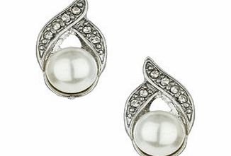 Bhs Pearl Tear Stud Earrings, crystal 12178700240