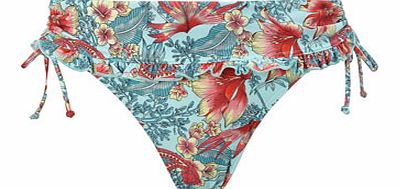 Persian Paisley Print Bikini Bottoms, aqua mix