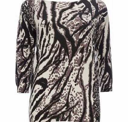 Bhs Petite Animal Print Jumper, black 12034588513