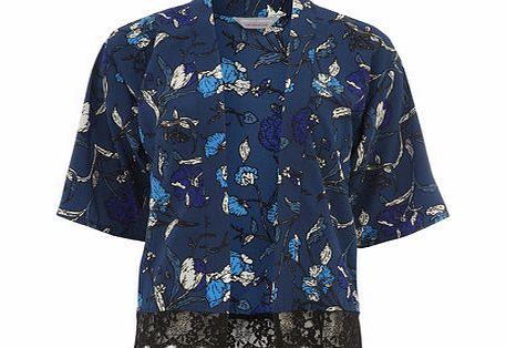 Bhs Petite Blue Lace Hem Kimono, blue 19125721483