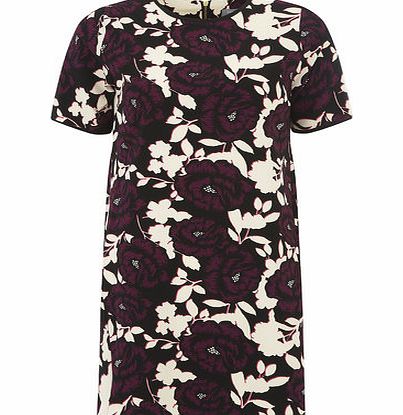 Bhs Petite Floral Crepe Shift Dress, purple