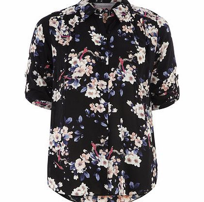 Bhs Petite Floral Longline Shirt, pink 19129750528