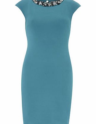 Bhs Petite Turquoise Column Pencil Dress, blue