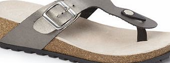 Bhs Pewter Toe Post Wedge Sandals, pewter 2846761870