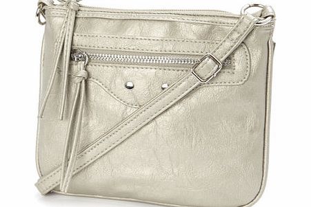 Pewter Zip Mini Cross Body Bag, pewter 3124641870