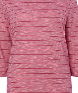 Bhs Pink 3/4 Sleeve Stripe Slub Top, pink 2424630528