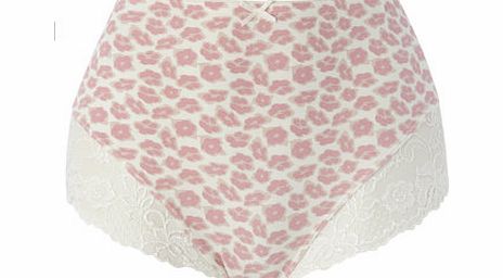 Bhs Pink Animal Print Lace Full Brief, lemon / pink