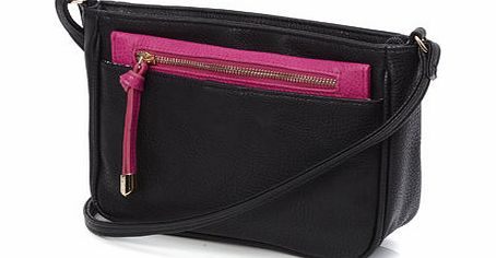 Bhs Pink/Black Pull Out Purse Cross Body Bag,
