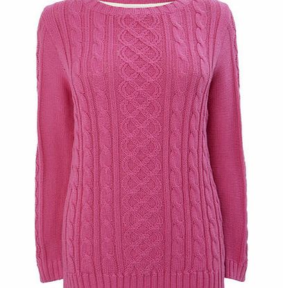 Bhs Pink Cotton Cable Jumper, pink 587320528