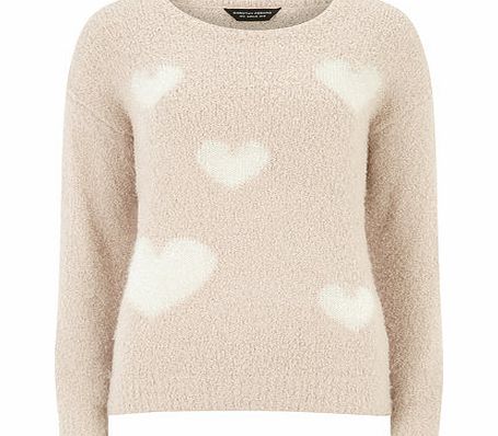 Bhs Pink Fluffy Heart Jumper, pink 19127510528