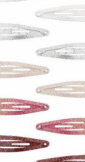 Bhs Pink Glitter Mini Hair Snaps, multi pink