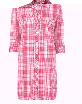 Bhs Pink Multi Scottie Check Nightshirt, multi pink