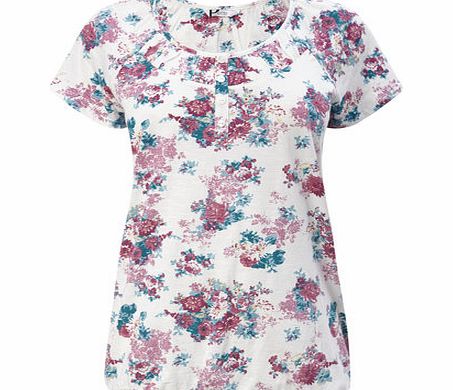 Pink Petite Floral Pleat Detailing Top, pink