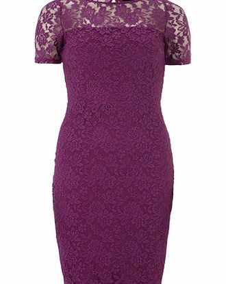 Bhs Pink Sheer Top Pencil Dress, pink 19127040528