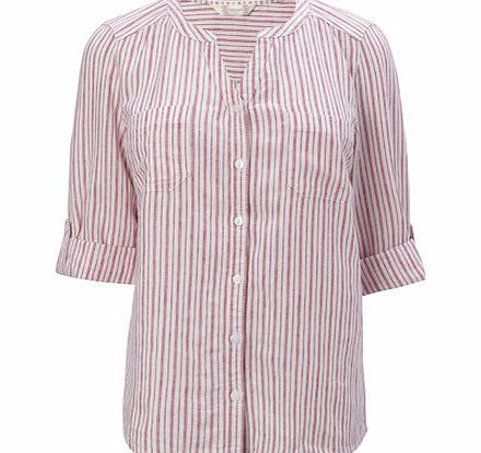 Bhs Pink Stripe Linen Blend Shirt, striped pink