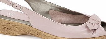 Bhs Pink TLC Twist Knot Cork Wedge Shoes, pink