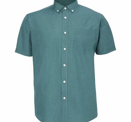 Bhs Plain Short Sleeve Green Shirt, Green BR51P04FGRN