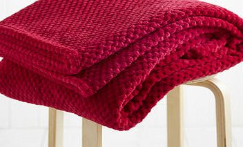 Bhs Plum Waffle Fleece Throw, plum 1861770964