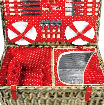 Bhs Polka Dot 8 Person Extra Large Hamper, red/white