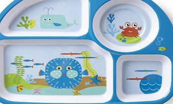 Bhs Puffer Fish Divided Plate, blue 9578951483