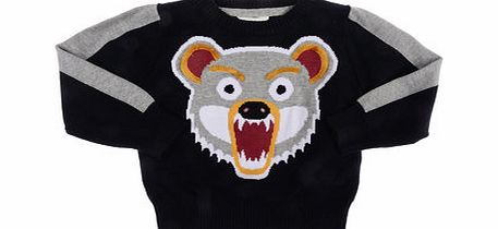 Bhs Pumpkin Patch Boys Black Grizzly Bear Knit