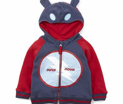 Bhs Pumpkin Patch Boys Blue Mouse Hoodie, blue