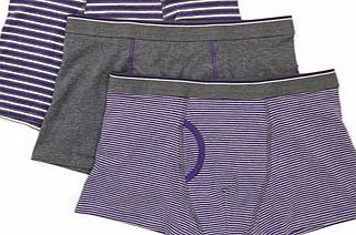 Bhs Purple 3 Pack Stripe Trunks, Purple BR60T08DPUR