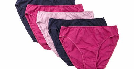 Bhs Purple and Navy Mix 5 Pack Plain High Leg
