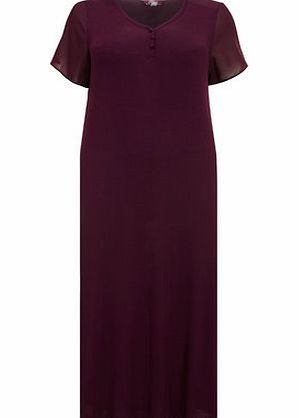 Bhs Purple Chiffon Long Nightdress, purple 12613410924