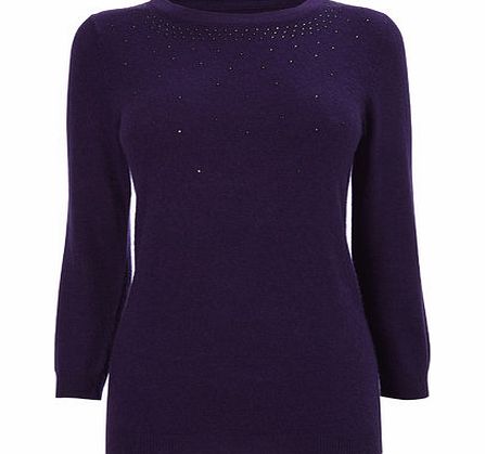 Bhs Purple Jewel Studded Jumper, purple 18980070924