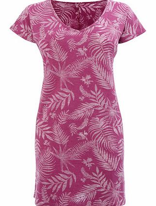 Purple Palm Print Jersey Cover Up, light purple