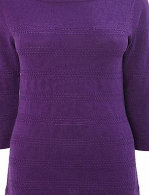 Bhs Purple Self Stripe Detail Jumper, purple