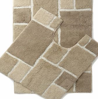 Bhs Puzzle Bath Mat, neutral 1947560824