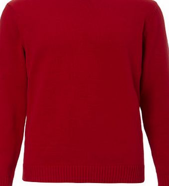 Bhs Red Cotton Crew Neck Jumper, Red BR53B01GRED