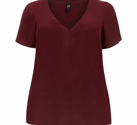 Bhs Red Crepe Swing Top, red 12610363874