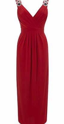 Bhs Red Embellished Maxi Dress, red 8616663874